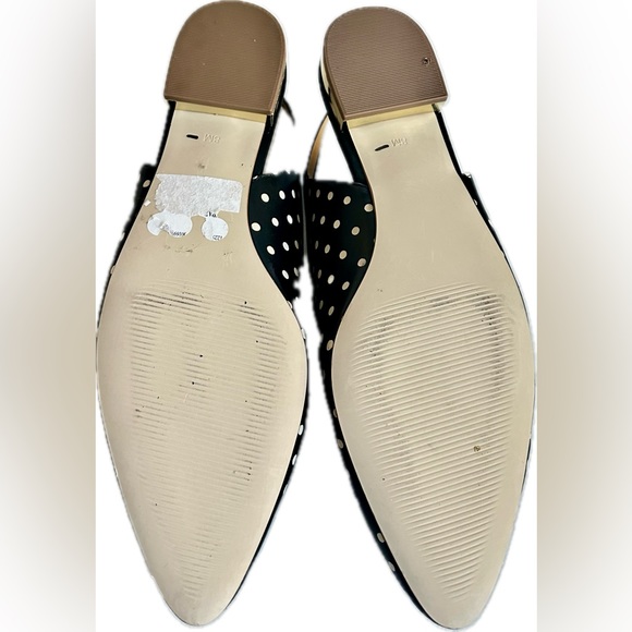 Talbots Edison Slingback Flats Polka Dot Print Gold Mirrored Low Heel Size 8M - Picture 10 of 12